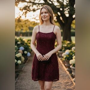 Emerald Sundae Rich Burgundy Mini Dress